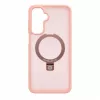 Funda protectora con MagSafe y soporte Evelatus para Samsung Galaxy A17 4G / A17 5G, anillo mate, rosa claro