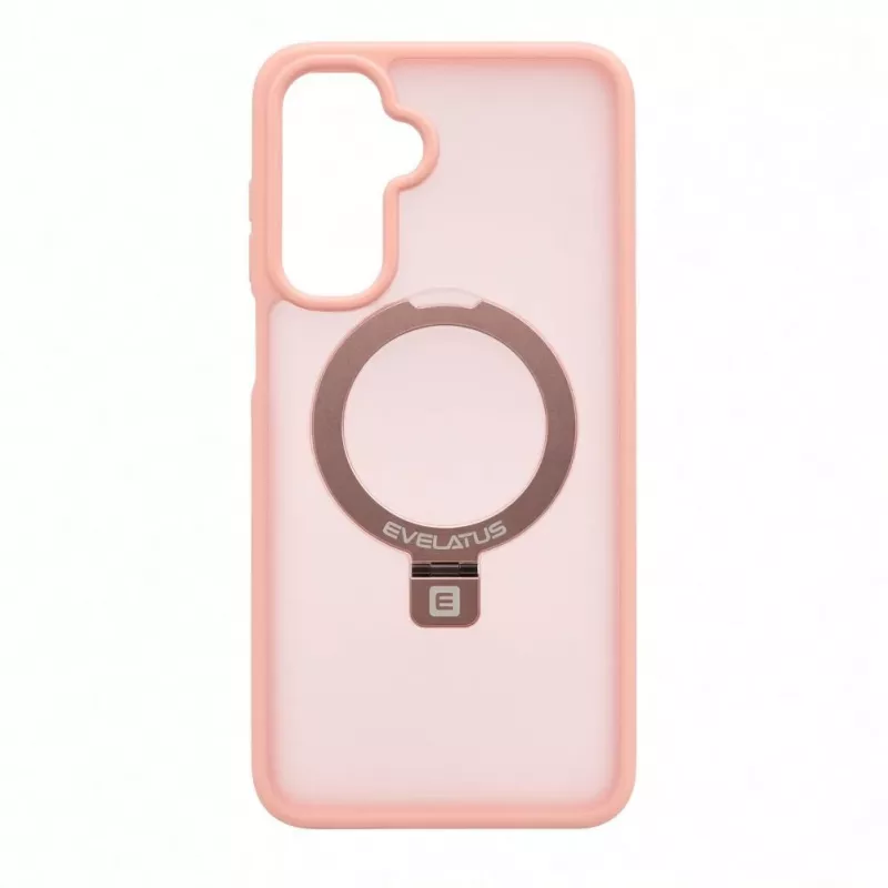 Funda protectora con MagSafe y soporte Evelatus para Samsung Galaxy A17 4G / A17 5G, anillo mate, rosa claro