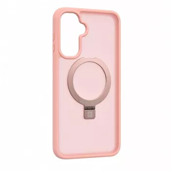 Funda protectora con MagSafe y soporte Evelatus para Samsung Galaxy A17 4G / A17 5G, anillo mate, rosa claro