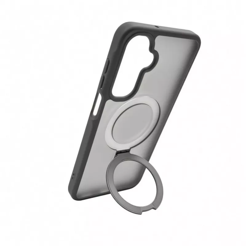 Evelatus Funda protectora con MagSafe y soporte para Samsung Galaxy A17 4G / A17 5G, gris humo mate con anillo