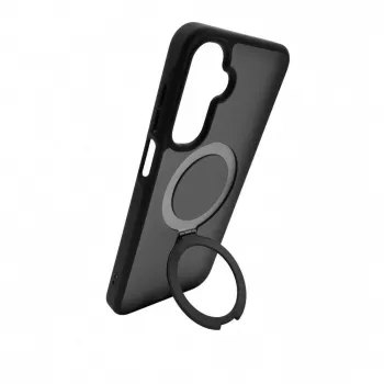 Evelatus Funda protectora con MagSafe y soporte para Samsung Galaxy A17 4G / A17 5G, anillo mate negro