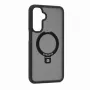 Evelatus Funda protectora con MagSafe y soporte para Samsung Galaxy A17 4G / A17 5G, anillo mate negro