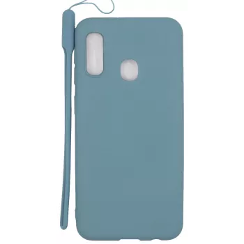 Evelatus funda de silicona Soft Touch con correa para Samsung Galaxy A20e azul