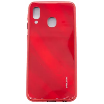 Protector de pantalla de cristal templado con electroplating de color completo y ondas de agua Evelatus para Samsung Galaxy A20e rojo