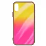 Funda de cristal templado Water Ripple Gradient Evelatus para Samsung Galaxy A20e Amarillo-Rosa degradado