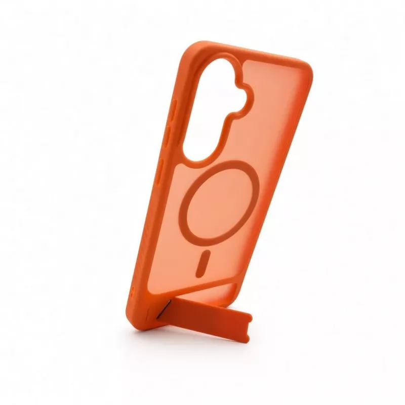 Evelatus Funda MagSafe de goma con soporte para Samsung Galaxy A37 / A36, naranja