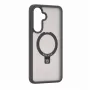 Evelatus Funda Shield con MagSafe y soporte para Samsung Galaxy A37 / A36, gris ahumado mate