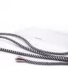 Evelatus Funda con cordón para Samsung Galaxy A40 Rayas negras Transparente