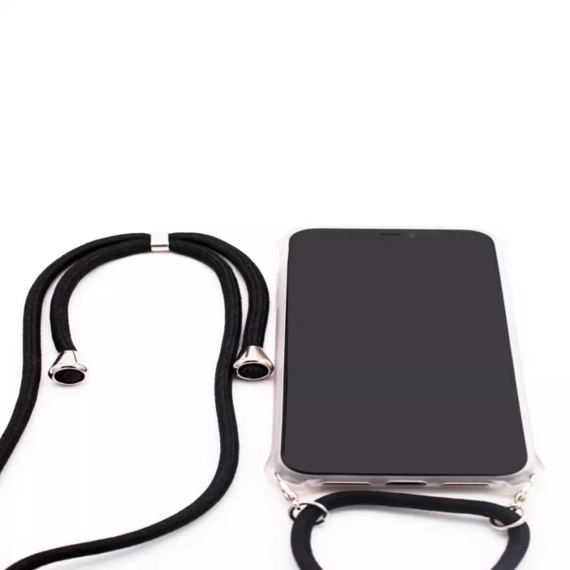 Evelatus Funda con correa para Samsung Galaxy A40s negro transparente