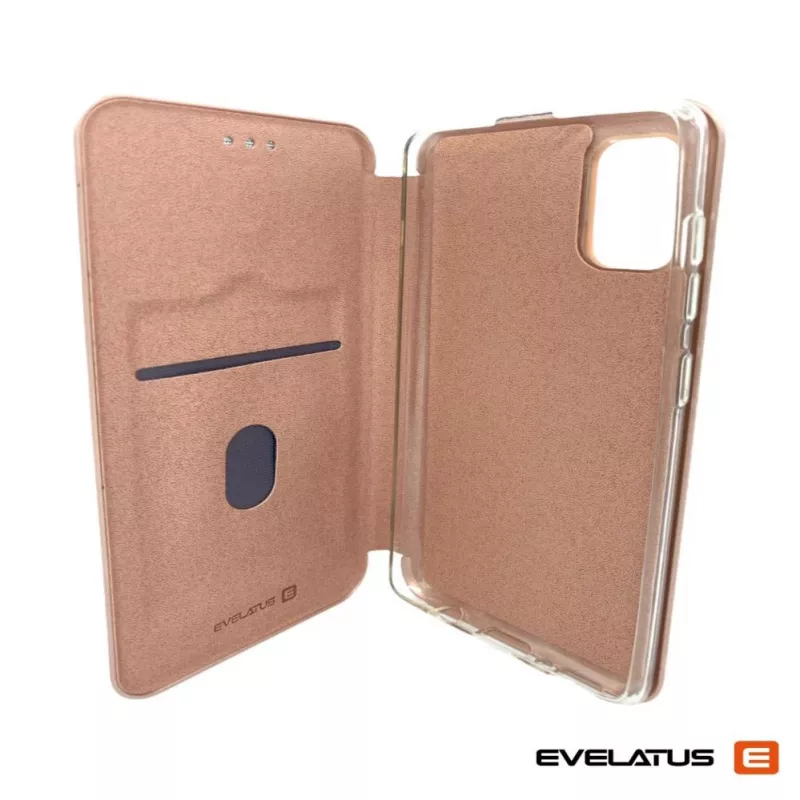 Evelatus Funda tipo libro oro rosa para Samsung Galaxy A41