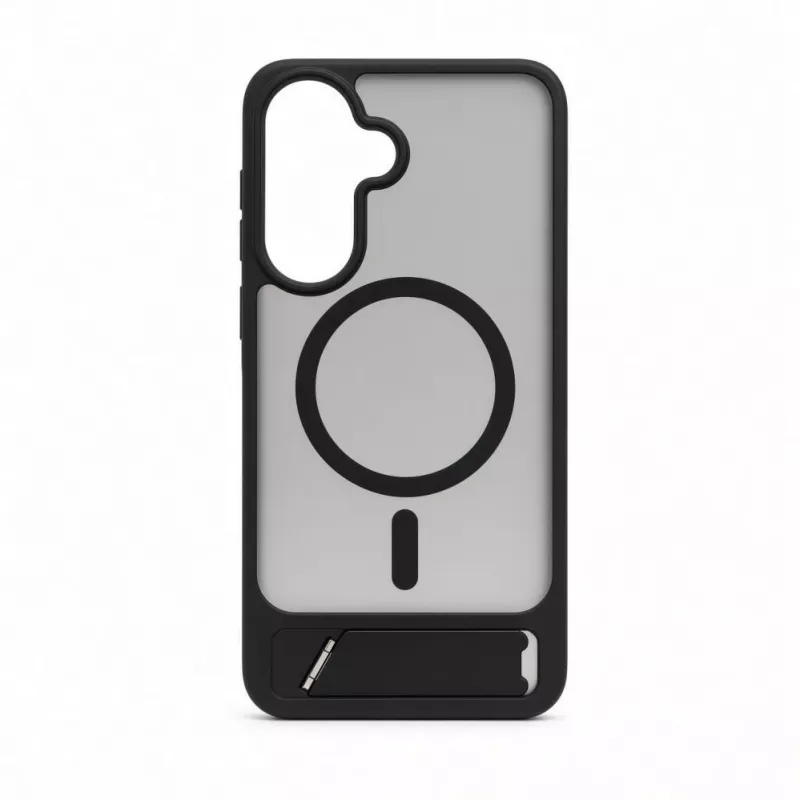 Evelatus Funda MagSafe de goma con soporte para Samsung Galaxy A57, negra