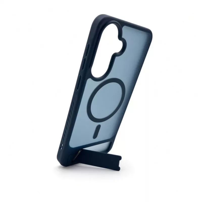 Evelatus Funda MagSafe de goma con soporte para Samsung Galaxy A57, azul marino