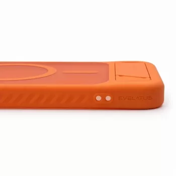 Evelatus Funda MagSafe de goma con soporte para Samsung Galaxy A57, naranja