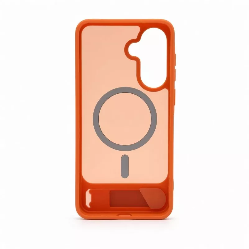 Evelatus Funda MagSafe de goma con soporte para Samsung Galaxy A57, naranja