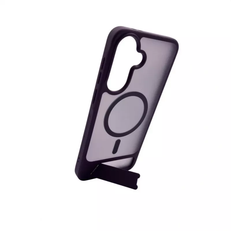 Evelatus Funda MagSafe de goma con soporte para Samsung Galaxy A57, lila