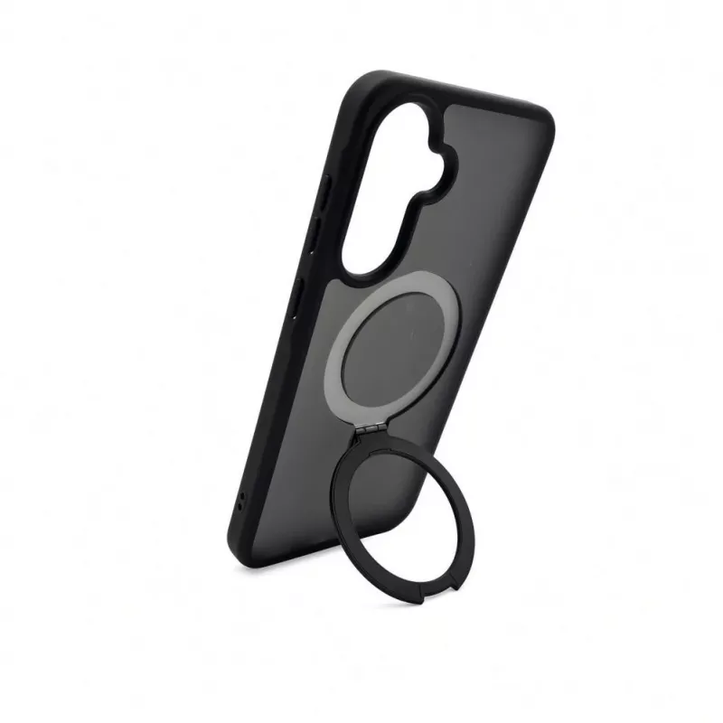 Evelatus Funda Shield para Samsung Galaxy A57 con MagSafe y soporte, anillo mate, negra