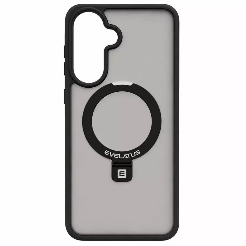 Evelatus Funda Shield para Samsung Galaxy A57 con MagSafe y soporte, anillo mate, negra