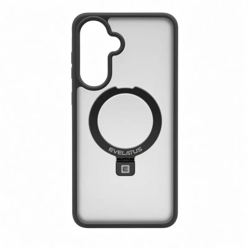 Evelatus Funda Shield para Samsung Galaxy A57 con MagSafe y soporte, anillo mate, gris ahumado