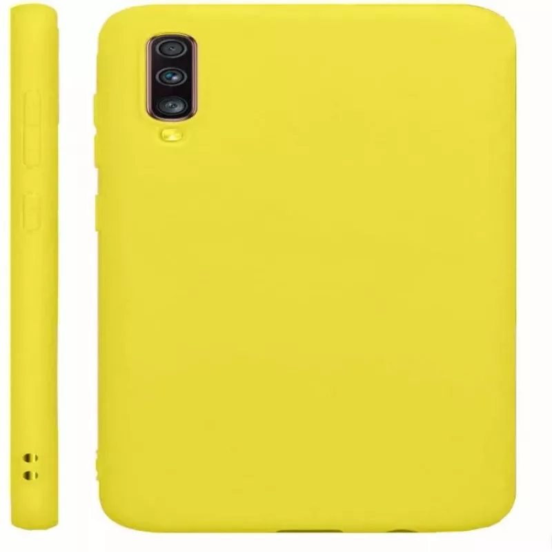 Evelatus Samsung Galaxy A70 Funda de silicona nano Soft Touch TPU amarilla