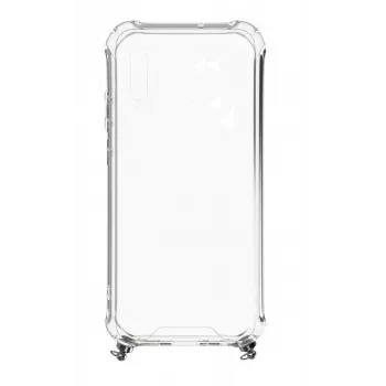 Evelatus Funda de Silicona Transparente con Cordón de TPU para Samsung Galaxy A70 Space Gray