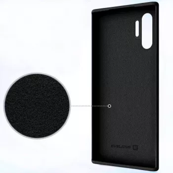 Evelatus Funda de silicona Premium Soft Touch negra para Samsung Galaxy Note 10 Plus