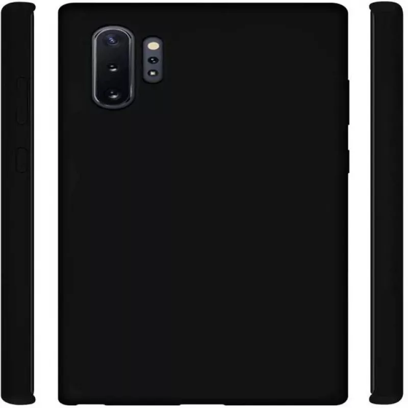 Evelatus Funda de silicona Premium Soft Touch negra para Samsung Galaxy Note 10 Plus
