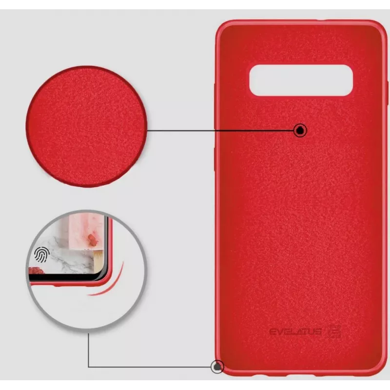 Evelatus Samsung Galaxy S10 Funda Nano de Silicona Soft Touch TPU Rojo