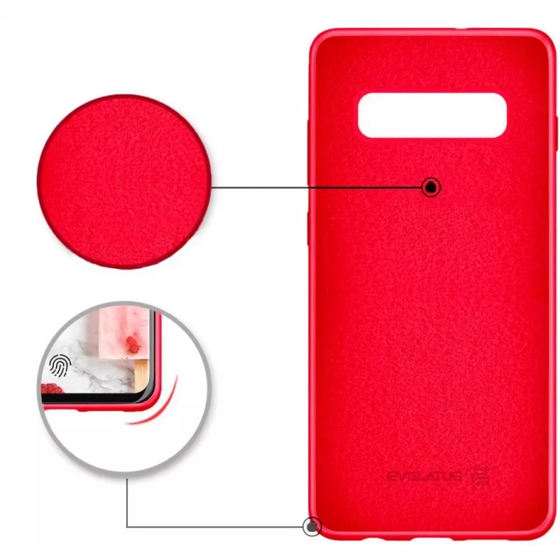 Evelatus Samsung Galaxy S10 Plus funda de silicona blanda roja