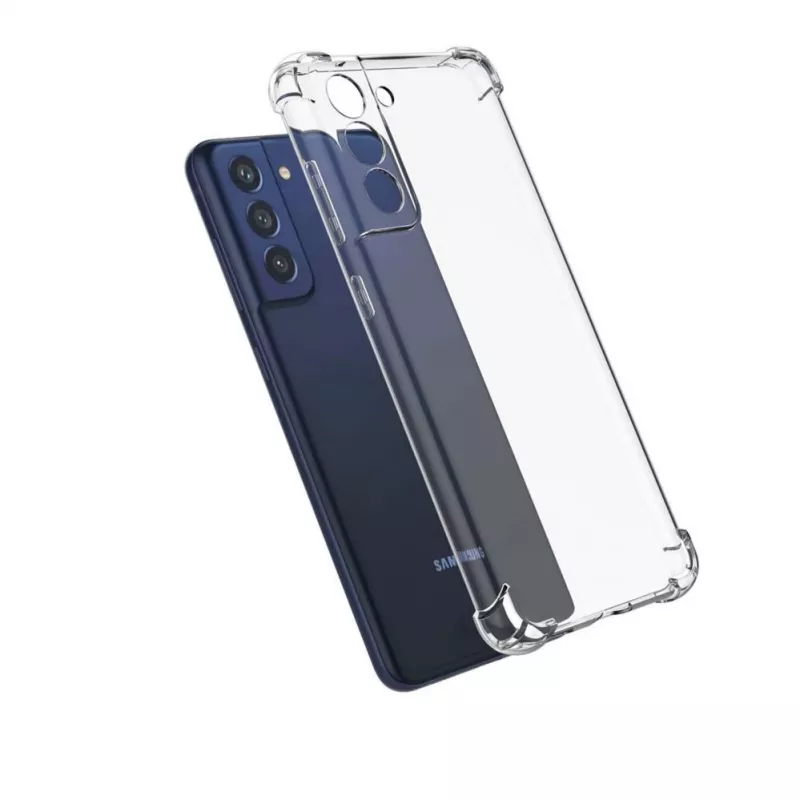 Evelatus Samsung Galaxy S21 FE Funda de Silicona Militar Antigolpes TPU Transparente