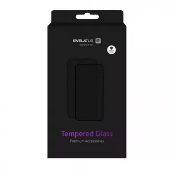 Evelatus Samsung Galaxy S24 Plus / S25 Plus Protector de pantalla de cristal templado 2.5D Full Cover, antiadherente, Negro