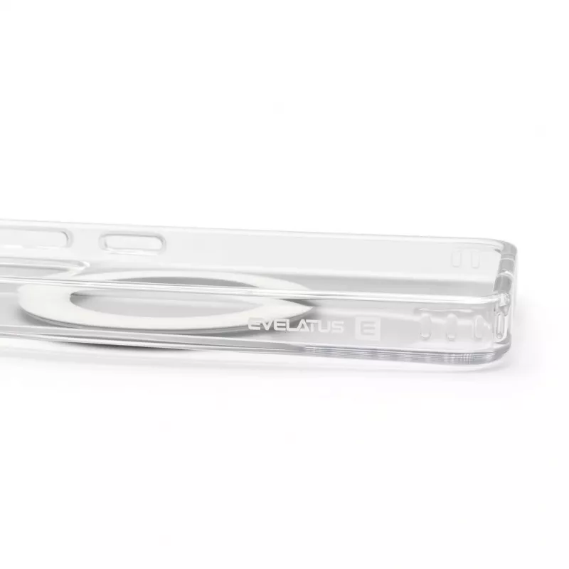 Evelatus Funda híbrida con MagSafe PC+TPU soporte metálico 360 para Samsung Galaxy S26 Transparente