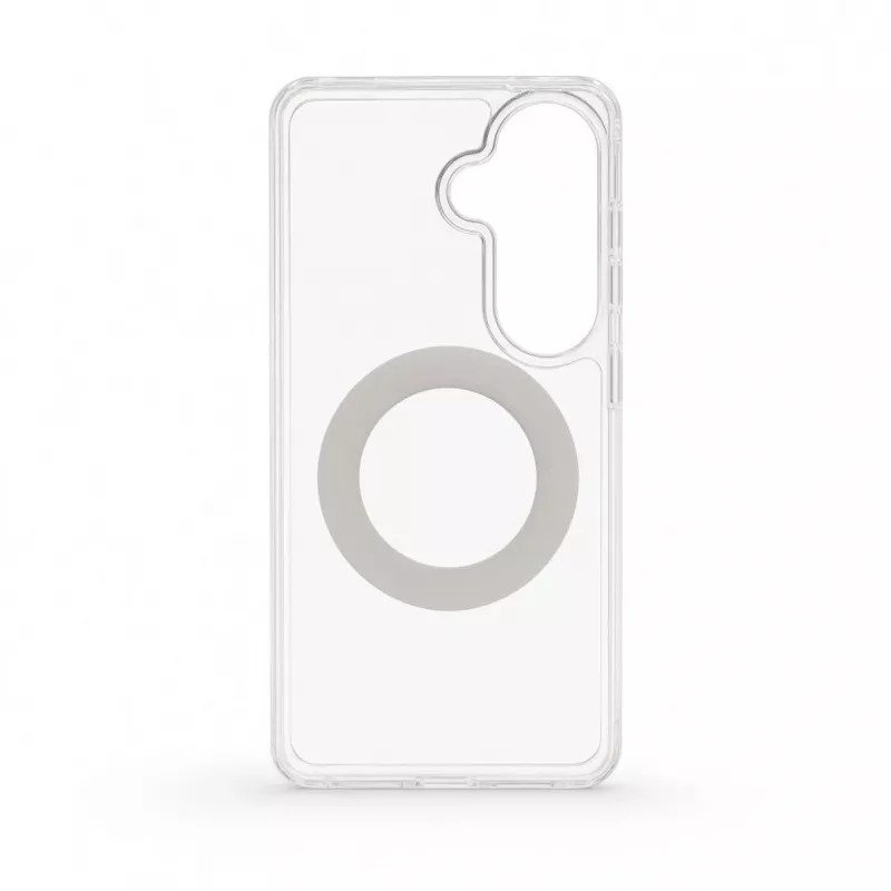 Evelatus Funda híbrida con MagSafe PC+TPU soporte metálico 360 para Samsung Galaxy S26 Transparente