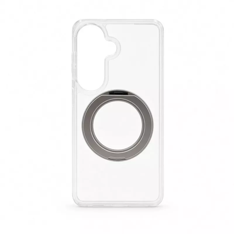 Evelatus Funda híbrida con MagSafe PC+TPU soporte metálico 360 para Samsung Galaxy S26 Transparente