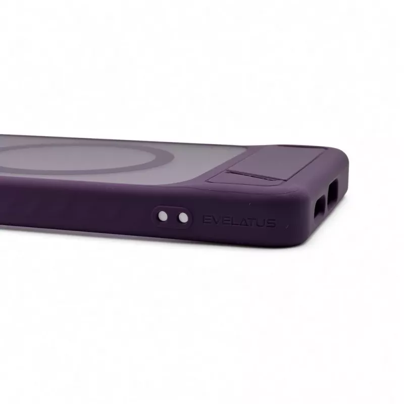 Evelatus Funda MagSafe de goma con soporte para Samsung Galaxy S26, lila