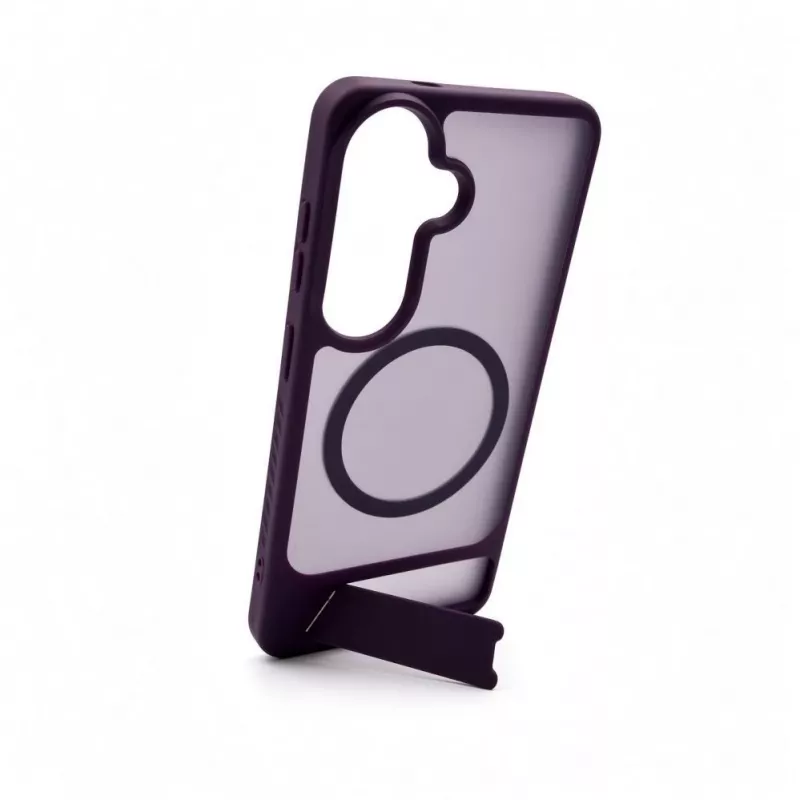 Evelatus Funda MagSafe de goma con soporte para Samsung Galaxy S26, lila