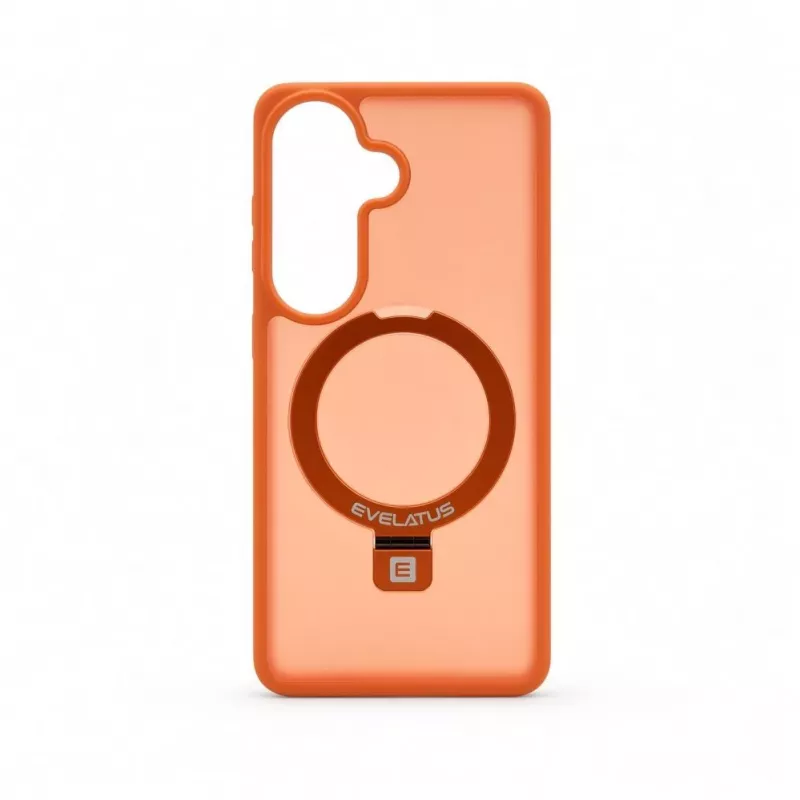 Evelatus Funda Shield para Samsung Galaxy S26 con MagSafe y soporte, anillo mate, naranja