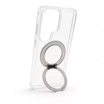 Evelatus Funda híbrida con MagSafe PC+TPU y soporte metálico 360 para Samsung Galaxy S26 Ultra, transparente