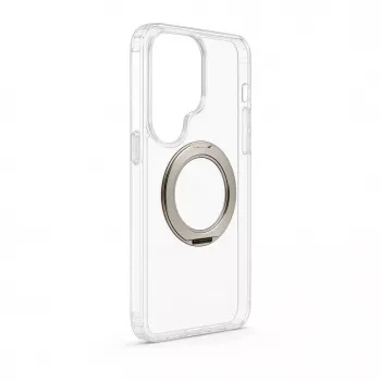 Evelatus Funda híbrida con MagSafe PC+TPU y soporte metálico 360 para Samsung Galaxy S26 Ultra, transparente