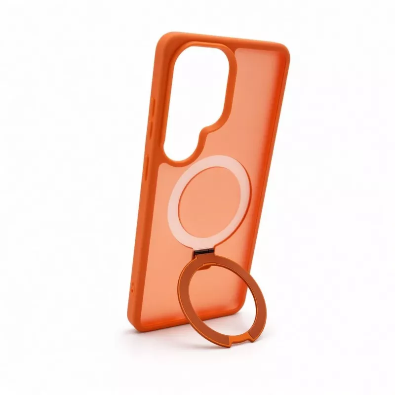 Evelatus Samsung Galaxy S26 Ultra Funda Shield con MagSafe y Soporte Anillo Mate Naranja