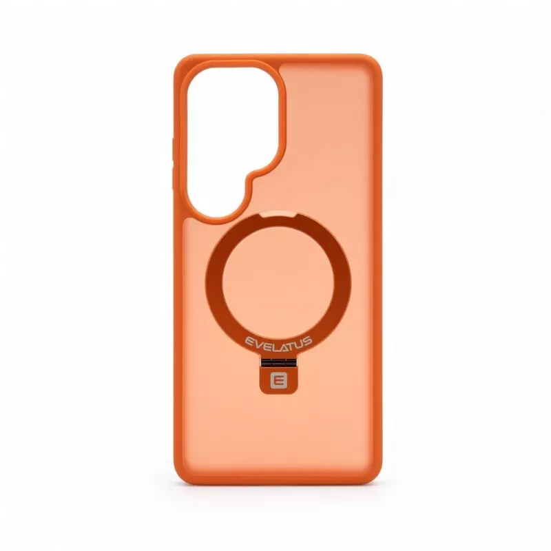 Evelatus Samsung Galaxy S26 Ultra Funda Shield con MagSafe y Soporte Anillo Mate Naranja