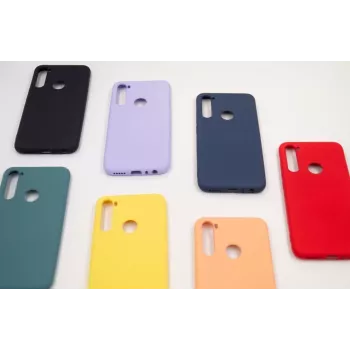 Evelatus Funda de silicona Soft Touch con correa para Xiaomi Redmi Note 8 / Redmi Note 8 2021 - Rojo