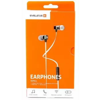 Evelatus Auricular manos libres universal EEP01 con micrófono universal 3,5 mm blanco