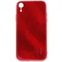 EVELATUS Funda de cristal templado Water Ripple Full Color Electroplating para Apple iPhone XR - roja