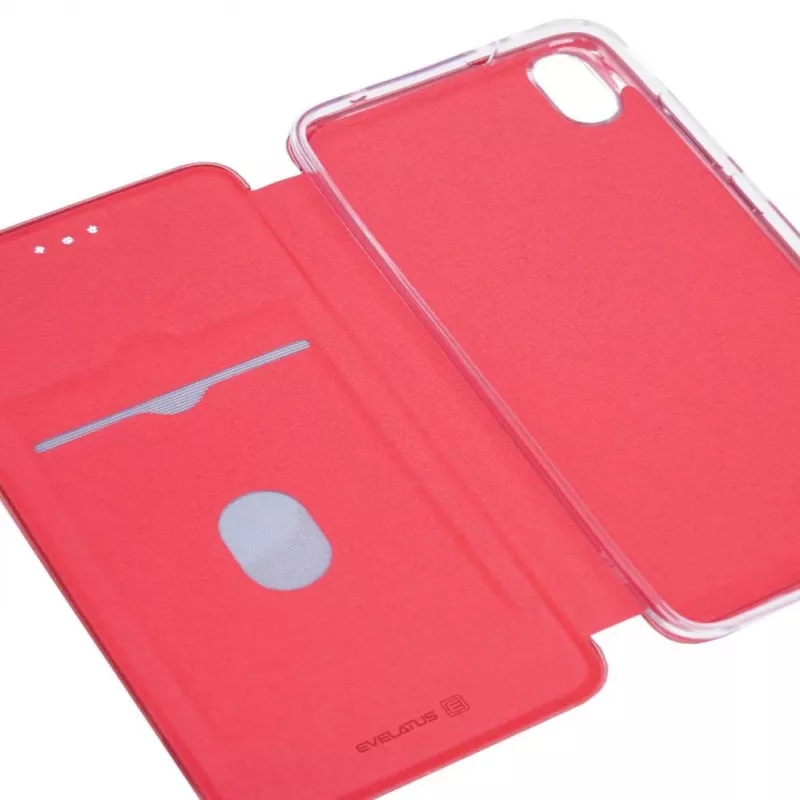 Evelatus Funda tipo libro para Xiaomi Redmi 7A Rojo vino