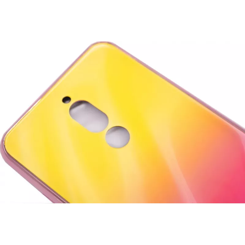 Evelatus Funda de cristal templado antiexplosión con efecto agua degradado para Xiaomi Redmi 8 degradado amarillo-rosa