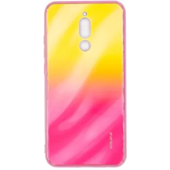 Evelatus Funda de cristal templado antiexplosión con efecto agua degradado para Xiaomi Redmi 8 degradado amarillo-rosa