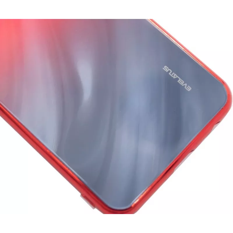Evelatus Xiaomi Redmi 8 funda de cristal templado antiexplosión Water Ripple degradada rojo-negro