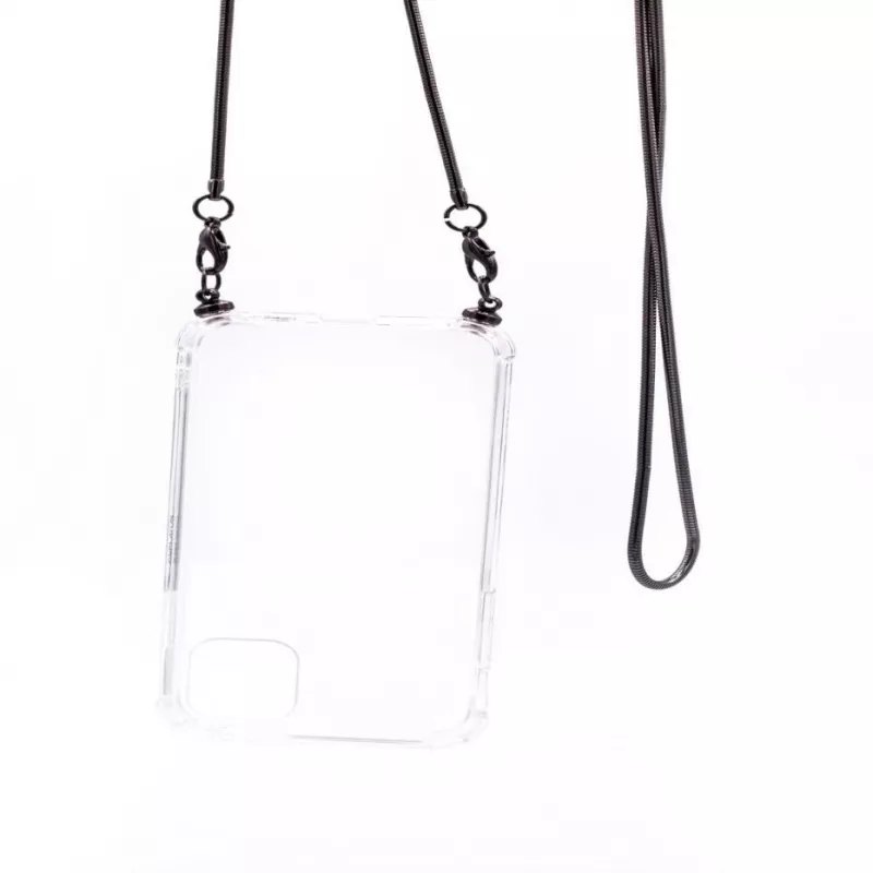 Evelatus Funda de silicona transparente con correa colgante de TPU para Xiaomi Redmi Note 7, plateado