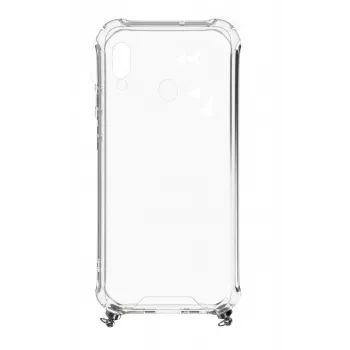 Evelatus Funda de silicona transparente con collar y correa de TPU para Xiaomi Note 7, Space Gray