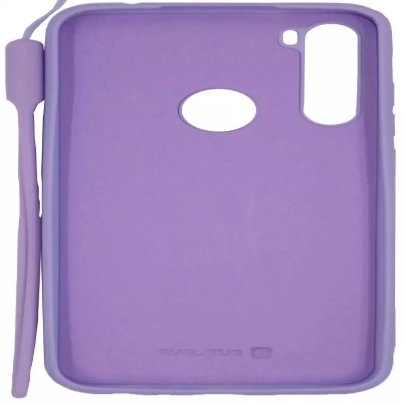 Evelatus Xiaomi Redmi Note 8 / Redmi Note 8 2021 Funda de silicona Soft Touch con correa morada